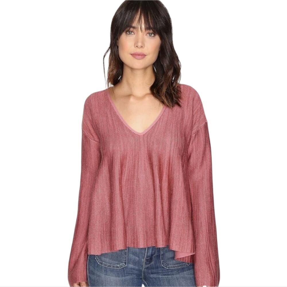 Free People Womens Sundae Pullover Rose Pink Sweater Size‎ Medium